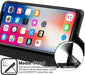 For iPhone 12 Wallet Flip Denim Case Cover - Battery Mate