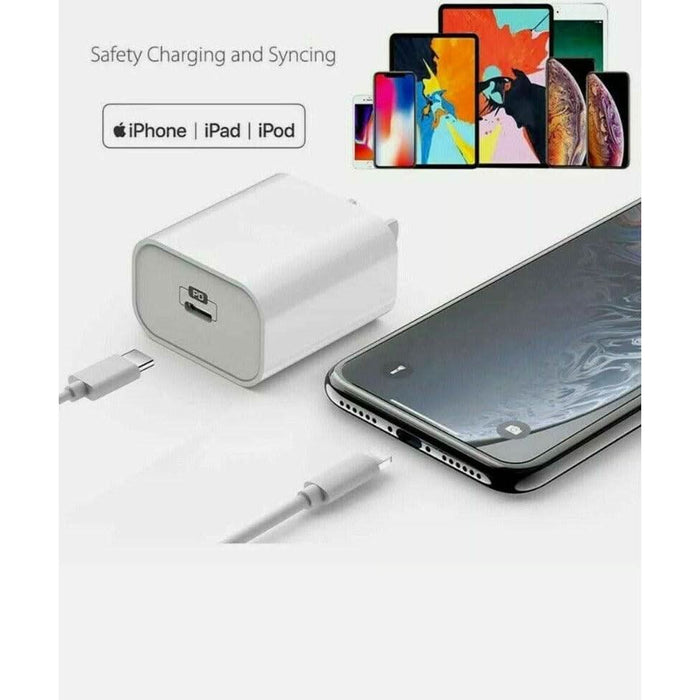 For iPhone 14 13 12 Pro Max iPad 20W USB Type-C Wall Adapter Fast Charger PD Power - Battery Mate