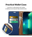 For iPhone 14 Pro Max Wallet Flip Denim Case Cover - Battery Mate