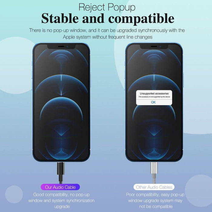 For iPhone to 3.5mm Aux Audio Adapter Cable Cord Jack iPhone 12 11 Pro 8 7 Plus - Battery Mate