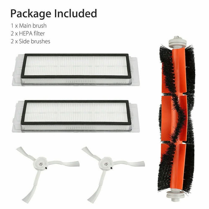 For Xiaomi Mi Roborock Robot S50 S51 Main Brush +2 HEPA Filter+ 2Side Brushes - Battery Mate