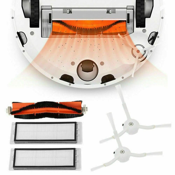 For Xiaomi Mi Roborock Robot S50 S51 Main Brush +2 HEPA Filter+ 2Side Brushes - Battery Mate