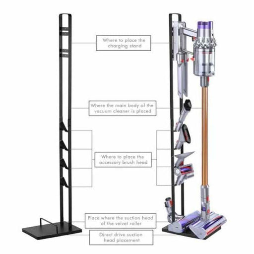 Freestanding Stick Vacuum Cleaner Stand Rack Holder For Dyson V6 V7 V8 V10 V11 V15 - Battery Mate