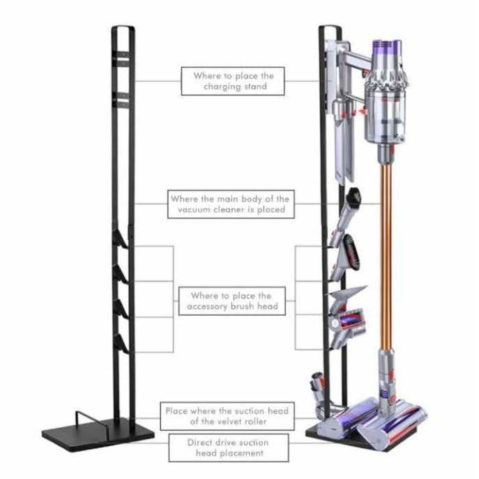 Freestanding Stick Vacuum Cleaner Stand Rack Holder For Dyson V6 V7 V8 V10 V11 V15 - Battery Mate