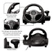 Gaming Racing Steering Wheel | 270 Degree Driving Force Sim with Responsive Gear and Pedals - Battery Mate