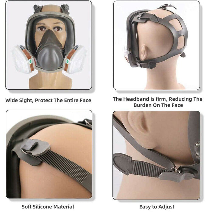 Gas Mask 7 in 1 Full Face Chemical Spray Painting Respirator