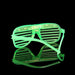 Green LED Glasses Light Up Shutter Shades Sunglasses Glow In The Dark Neon Party Toys - Battery Mate