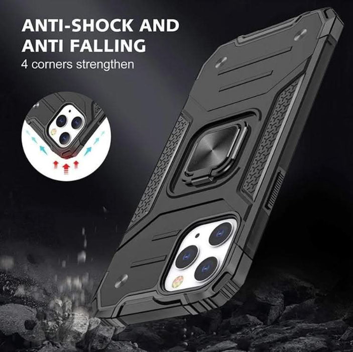 Green Shockproof Ring Case Stand Cover for iPhone 12Pro - Battery Mate