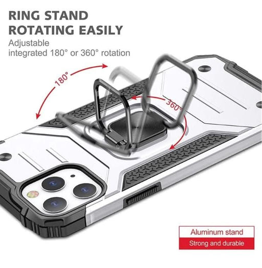 Green Shockproof Ring Case Stand Cover for iPhone 13 - Battery Mate