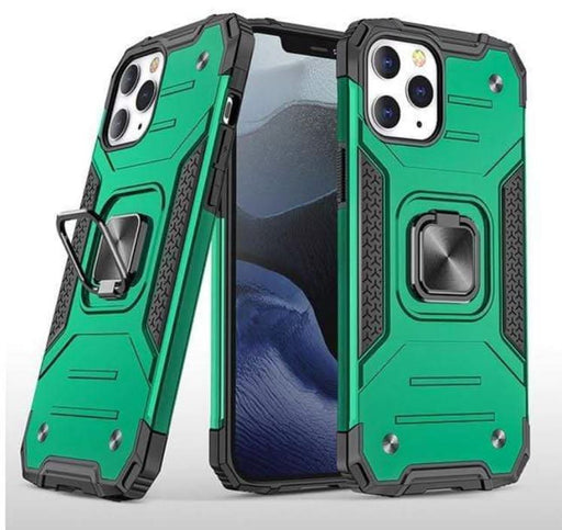 Green Shockproof Ring Case Stand Cover for iPhone 14Pro - Battery Mate