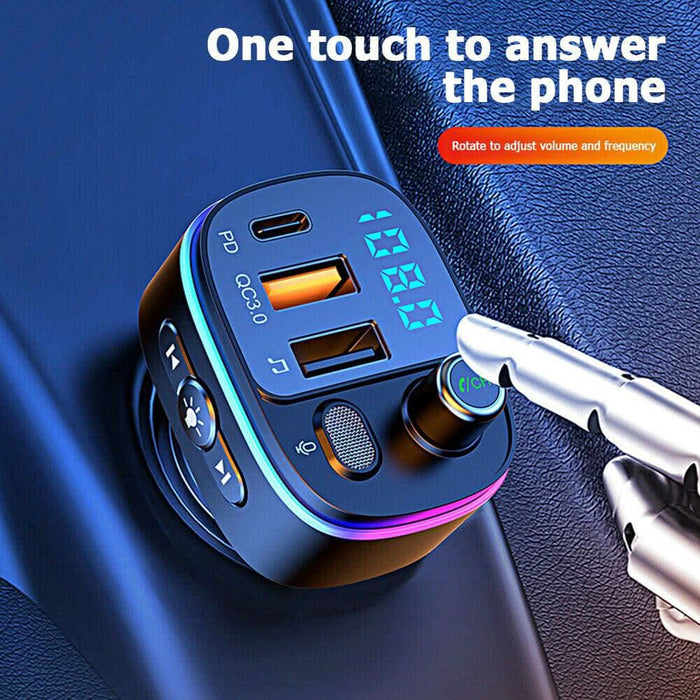 Handsfree FM Transmitter Wireless Bluetooth Car MP3 Adapter DUAL Fast Charger - Battery Mate