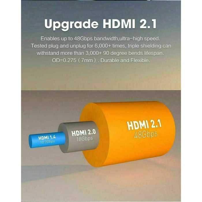 HDMI v2.1 Cable 8K Ultra High Speed Cord 48Gbps Resolution 120Hz UHD With HDR AU - Battery Mate