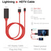 iPhone To HDMI AV TV Adapter Video Output 2M Cable (RED) - Battery Mate