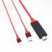 iPhone To HDMI AV TV Adapter Video Output 2M Cable (RED) - Battery Mate