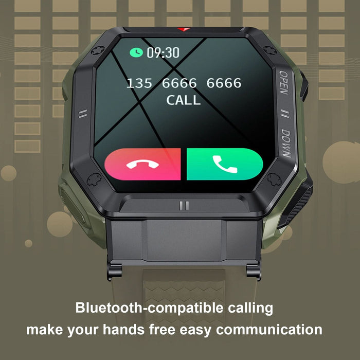 K55 Smart Watch Multifunctional Fitness Tracking Fashion BT Calling Heart Rate Black - Battery Mate