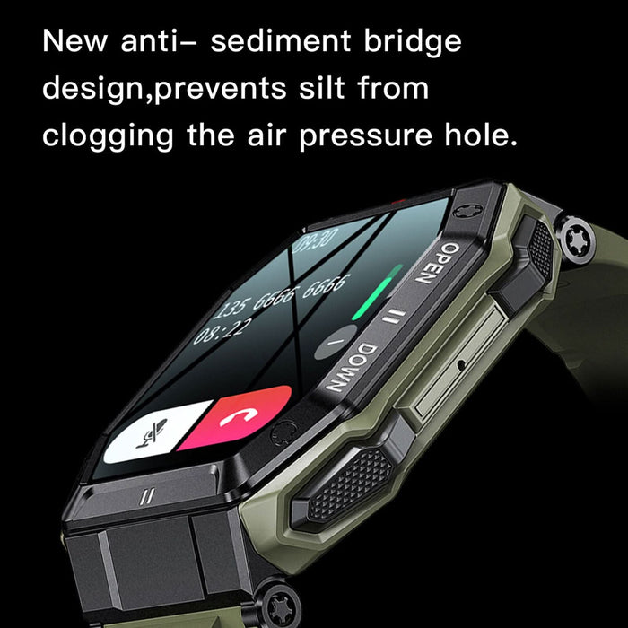 K55 Smart Watch Multifunctional Fitness Tracking Fashion BT Calling Heart Rate Black - Battery Mate