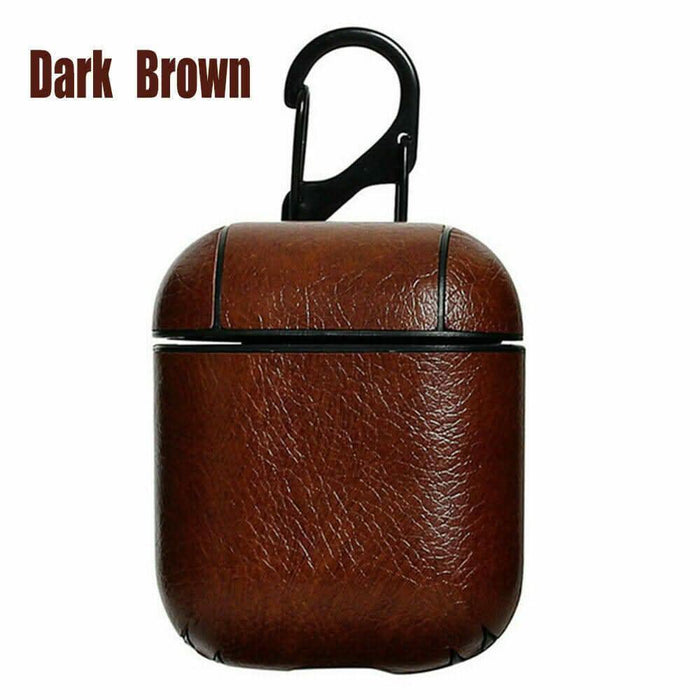 Leather Airpods Protective Cover Case Slim Skin Apple AirPod Earphones Gen 1 / 2 - Battery Mate