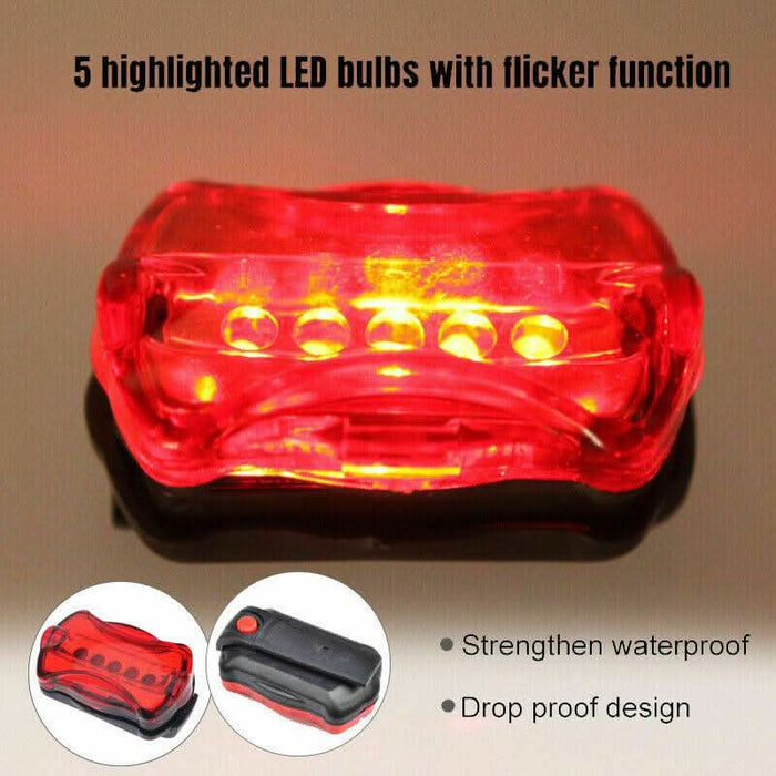 Light Head Tail Lights LED Lamp White Beam Safety Alarm Set Bicycle Cycle Bike - Battery Mate