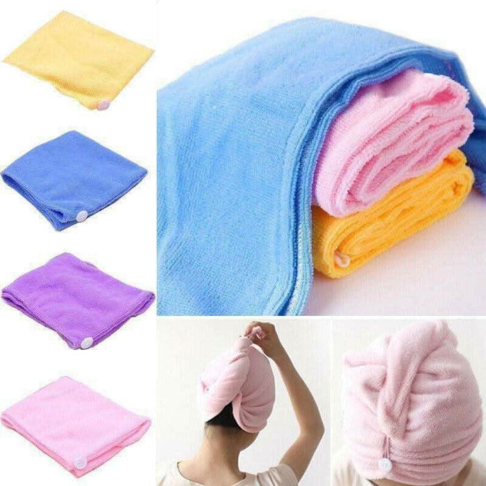 Magic Instant Dry Hair Towel Rapid Fast Drying Hair Towel Fast Absorbent Hat Cap - Battery Mate