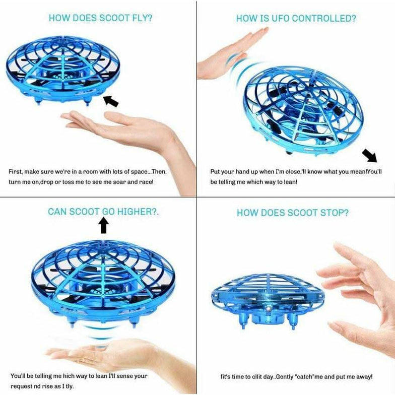 Mini Drone Quad Induction UFO Flying Toy Hand-Controlled RC Kids ...