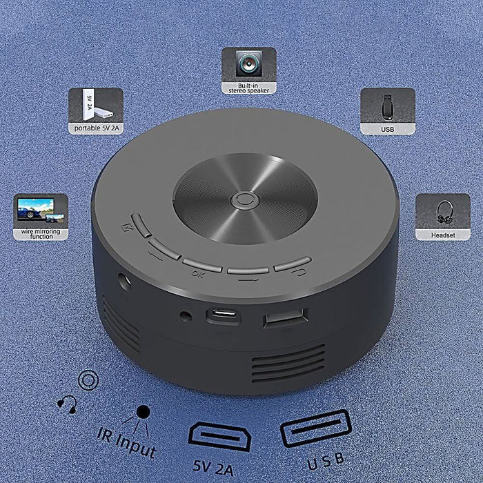 Mini Mobile Projector LED HD Home Cinema Portable LCD Projector VH - Battery Mate
