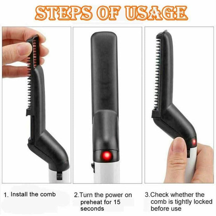 Multifunctional Hair Comb Beard Straightener - Battery Mate