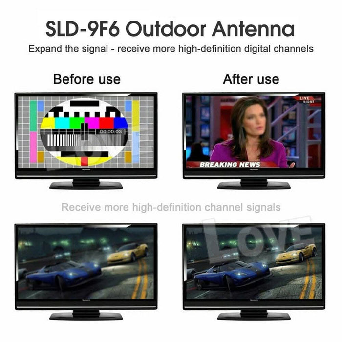 Outdoor Digital TV Antenna Aerial UHF VHF FM AUSTRALIAN Signal Amplifier Booster - Battery Mate