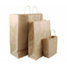 Paper Carry Bags (Brown) 19 x 25 x 8cm Small Size [100 Pack] - Battery Mate