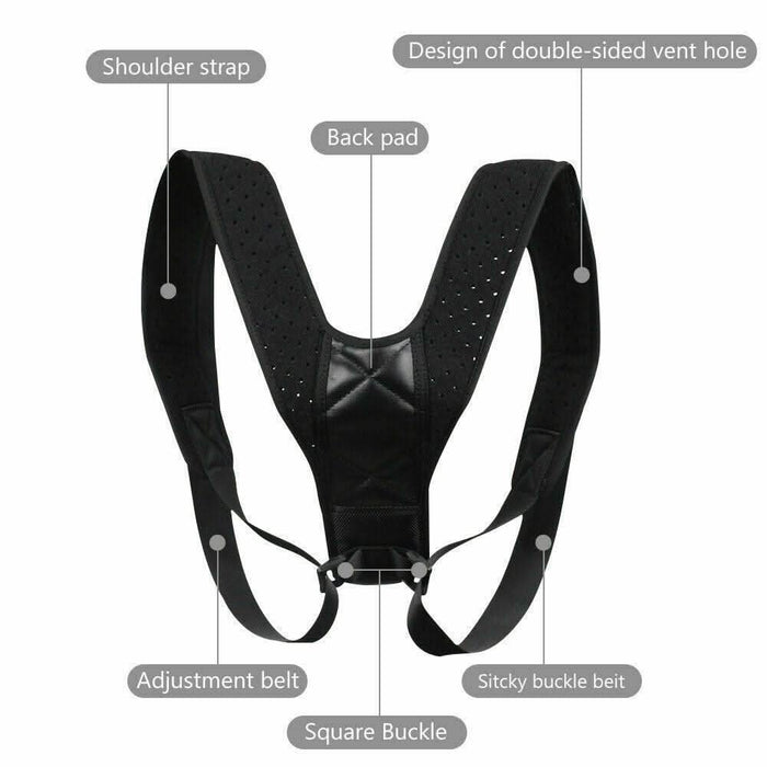 Posture Corrector Women Men Back Shoulder Brace Support Clavicle Strap - Battery Mate