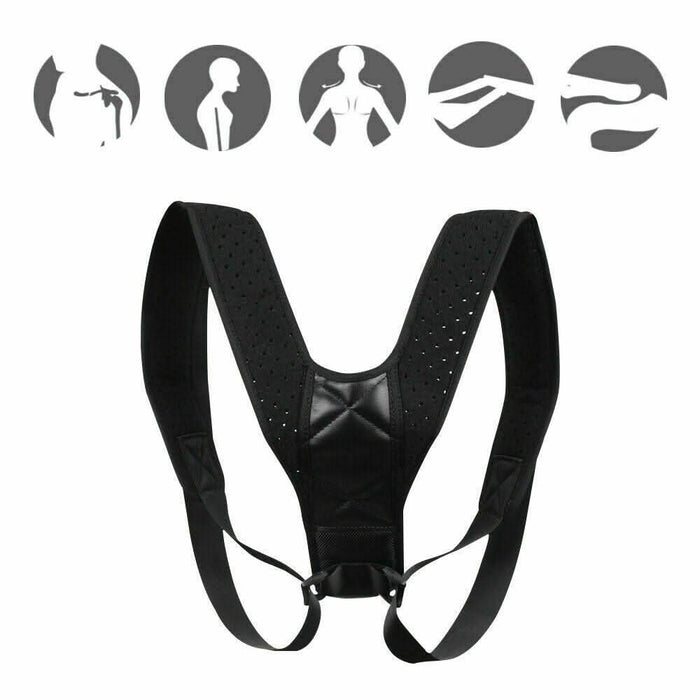 Posture Corrector Women Men Back Shoulder Brace Support Clavicle Strap - Battery Mate