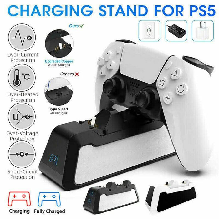 PS5 Handle Controller Dual Fast Charger Charging Dock Station For PlayStation 5 - Battery Mate