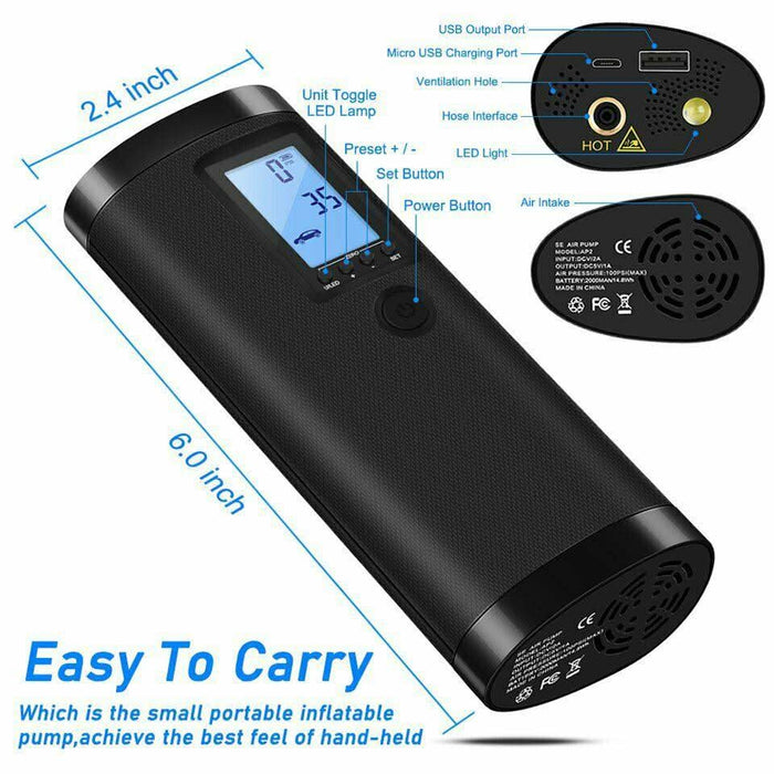 Rechargeable Electric Air Compressor Car Bicycle Inflator Tire
