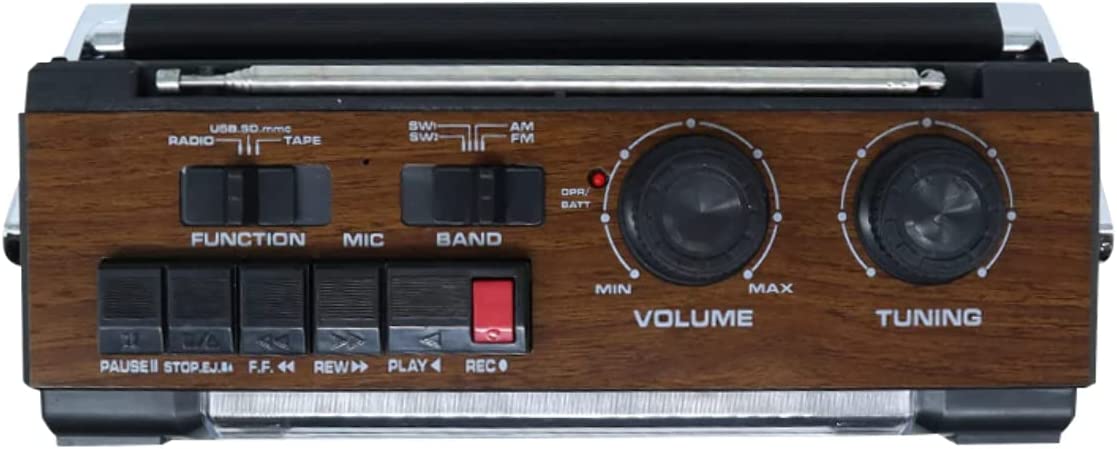Retro Tape Recorder Cassette Player Outdoor Speaker AM FM SW 3 Bands Radio  Receiver Cassette Recorders