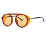 Round Vintage Polarized Sunglasses Retro Eyewear Protection Both Sides - Brown Colour - Battery Mate