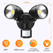 Sensor LED Premium Aluminium Outdoor Garage Security Flood Twin Spotlight IP54 | Black - Battery Mate