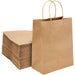 Small | 50 Pack Paper Carry Bags (Brown) - Battery Mate