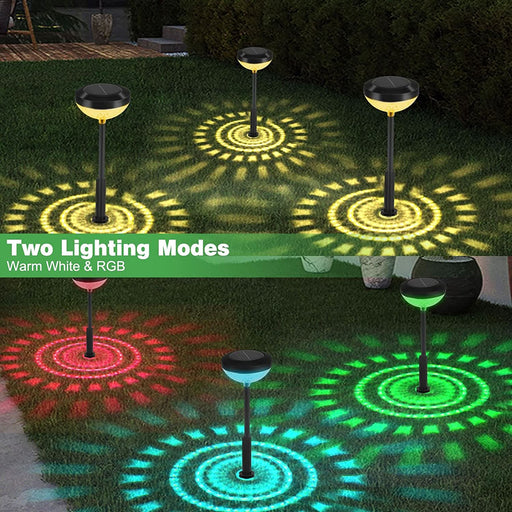 Solar Pathway Lights 4 Pack, Outdoor Garden Path Light, 2 Modes Brighter Color Changing Solar Powered IP65 Waterproof Solar Landscape Lighting - Battery Mate