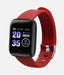 Sports Smart Watch Fitness Tracker Bracelet Heart Rate Blood Pressure Pedometer | Red - Battery Mate