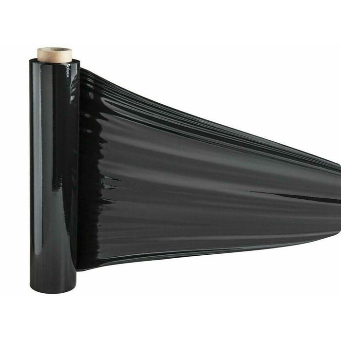 Stretch Film BLACK Hand Use 500mm x 450m | 25UM Pallet Shrink Wrap 1 / 2 / 4 / 8 - Battery Mate