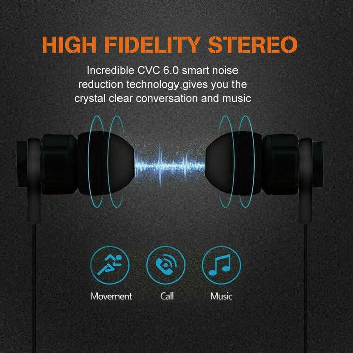 Sweatproof Wireless Bluetooth Earphones Headphones Sport Gym For iPhone Samsung - Battery Mate