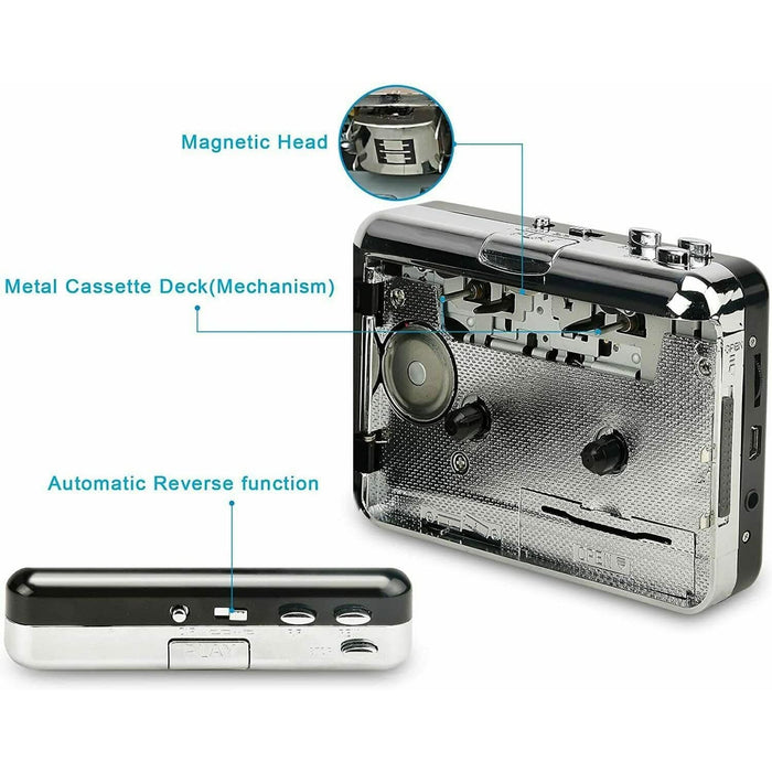 Tape to PC USB Cassette MP3 CD USB Converter Capture Digital Audio Music Player - Battery Mate