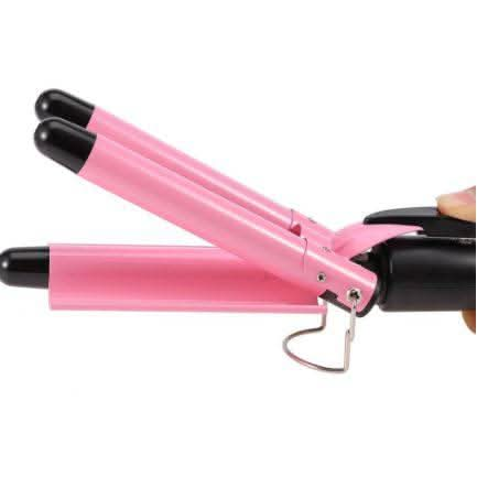 Triple 3 Barrel Ceramic Hair Curler Curling Iron Salon Styler Crimper Waver Hot [25mm] - Battery Mate