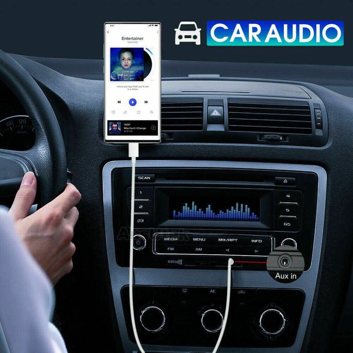 Type C USB-C to 3.5mm Male Audio AUX Cable Adapter For Car Stereo - Battery Mate