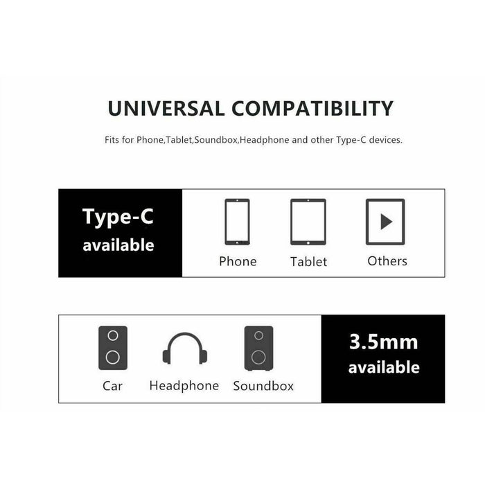 Type C USB-C to 3.5mm Male Audio AUX Cable Adapter For Car Stereo - Battery Mate