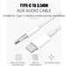 Type C USB-C to 3.5mm Male Audio AUX Cable Adapter For Car Stereo Samsung Huawei - Battery Mate