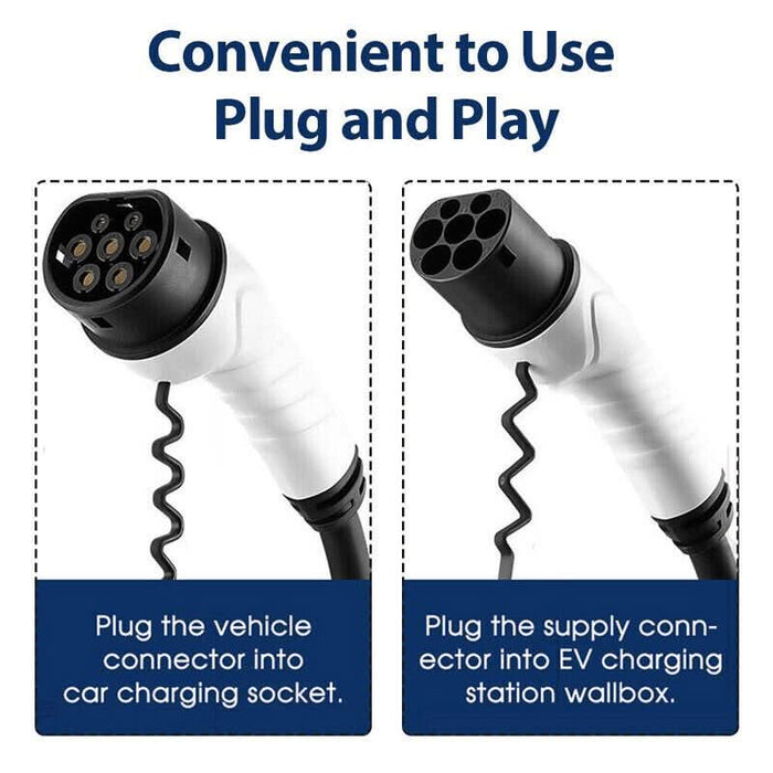 Type2 to Type2 EV Charging Cable 32A 480V for 22KW 3 phase - Battery Mate