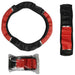Universal 15" 38cm Leather Black Red Auto Car Steering Wheel Cover Non-.cg - Battery Mate