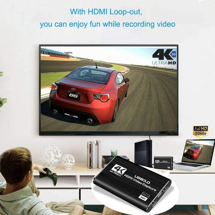 USB 3.0 HDMI Video Capture Card 4K 1080P 60fps Game Video Record Live Streaming - Battery Mate