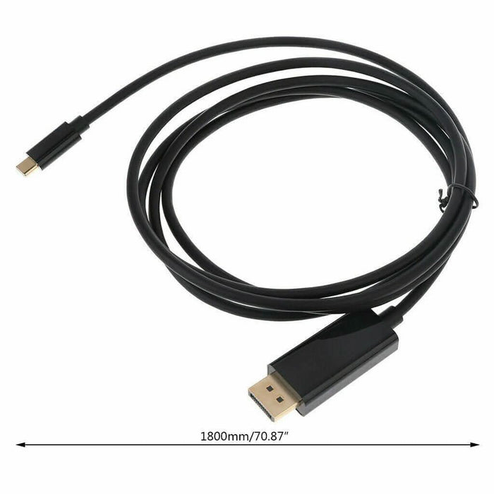 USB C to DisplayPort Cable 1.8M (4K@60Hz) USB 3.1 Type C to DP Display Port for PC Laptop Tablet Mobile Phone - Battery Mate