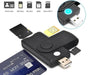 USB Smart Card Reader SD/TF/CAC/DOD/HC/MMC Micro SD Memory ID Bank Sim Card Adapter - Battery Mate
